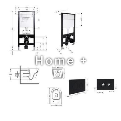 Готовое решение Qtap для ванной комнаты: подвесной унитаз Swan Ultra Quiet 520x360x320 + комплект инсталляции Standard (круглая SD00057765 фото
