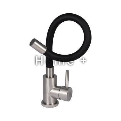 Lidz Aria Смеситель для кухни 04R-BFS, U-образный гибкий Black (k35) SD00049487 фото