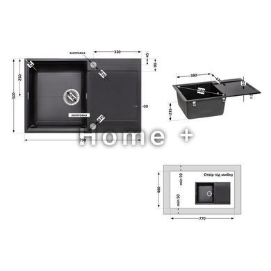 Кухонна мийка Lidz 790x495/230 BLM-14 (LIDZBLM14790495230) SD00043315 фото