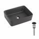 Раковина накладная Qtap Tern 480x370x135 мм, Anthracite, прямоугольная, с донным клапаном QT17116069AN