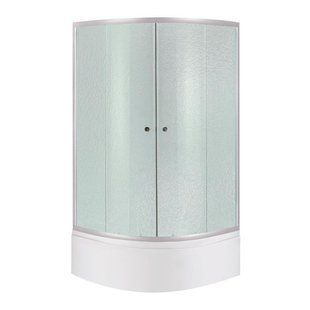 Lidz Latwa SC90x90.SAT.HIGH.FR Душевая кабина полукруглая, стекло Frost 4 мм + Lidz Душевой поддон KAPIELKA SD00050783 фото