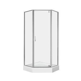 Набор Qtap душевая кабина Leo CRM10995-AC6 Clear 2020x900x900 мм + поддон Diamond 309912 90x90x12 см с сифоном SD00048935 фото