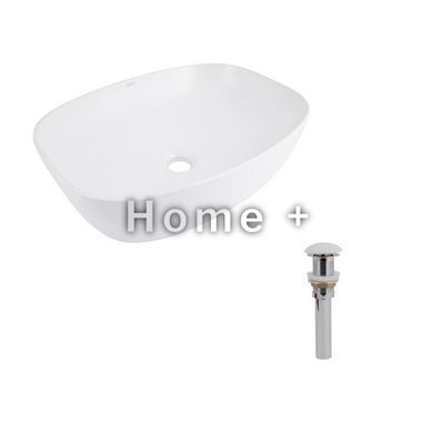Комплект Qtap Cardinal: Раковина накладна 600x380x140 мм, White, овальна + Донний клапан Pop-up PU02 SD00054589 фото