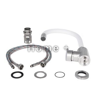 Lidz Aria Смеситель для кухни 04R-WFS, U-образный гибкий White (k35) SD00049485 фото