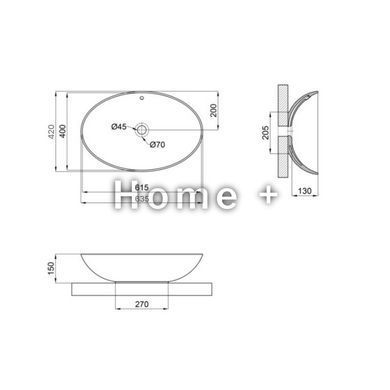 Раковина-чаша Qtap Dove 625х415х150 White QT06113077WN SD00052906 фото