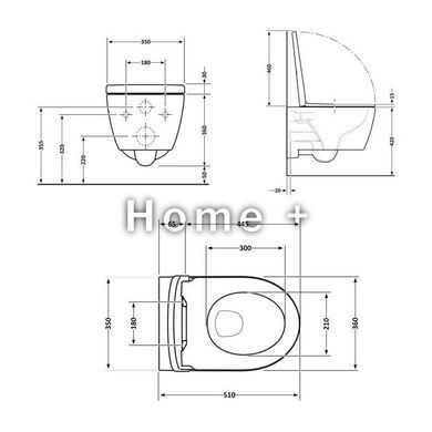 Унітаз підвісний Qtap Scorpio безобідковий Ultra Quiet із сидінням Soft-close QT1433053EUQW SD00050898 фото