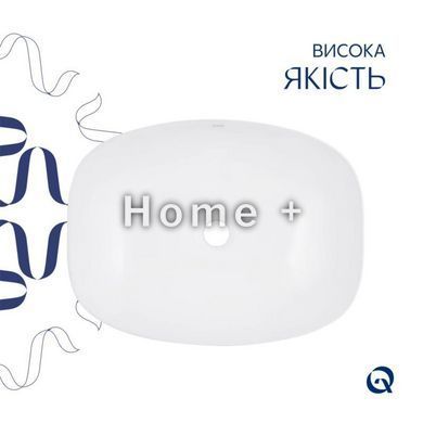 Комплект Qtap Cardinal: Раковина накладна 600x380x140 мм, White, овальна + Донний клапан Pop-up PU02 SD00054589 фото