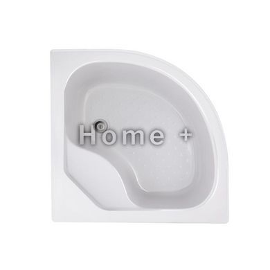 Lidz Latwa SC90x90.SAT.HIGH.FR Душова кабіна напівкругла, скло Frost 4 мм + Lidz Душовий піддон KAPIELKA SD00050783 фото