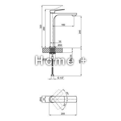Змішувач для раковини Qtap Slavonice 1042H103B SD00047475 фото
