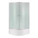 Lidz Latwa SC90x90.SAT.HIGH.FR Душова кабіна напівкругла, скло Frost 4 мм + Lidz Душовий піддон KAPIELKA