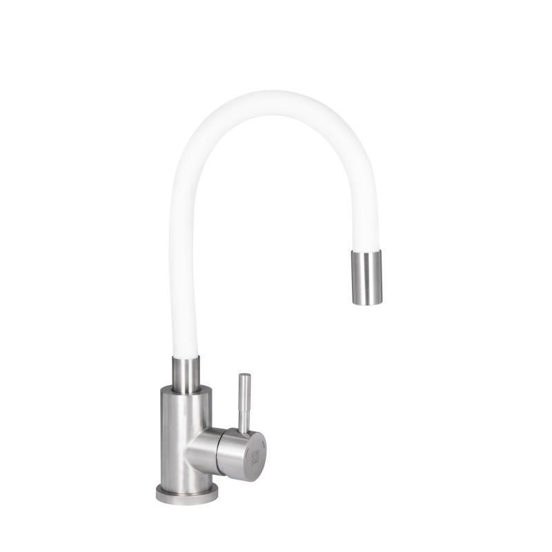Lidz Aria Смеситель для кухни 04R-WFS, U-образный гибкий White (k35) SD00049485 фото