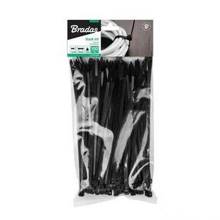 Стяжки кабельні пластикові, багаторазові, UV, BLACK, 7,6*150 мм, TS1276150B 1352583747 фото