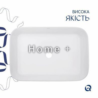 Раковина накладна Qtap Virgo N прямокутна без донного клапана WHITE QT18116308W SD00052613 фото