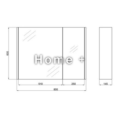 Зеркальный подвесной шкаф Qtap Scorpio 800х600 Graphite QT1477ZP802G SD00044564 фото