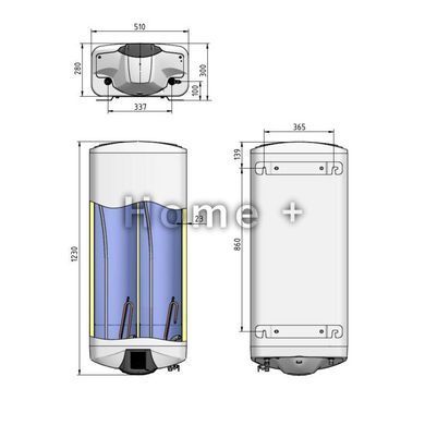 Електричний водонагрівач Thermo Alliance Spectra Flat 80 л універсальний, мокрий ТЕН 3,3 кВт, h 279 мм SD00056744 фото