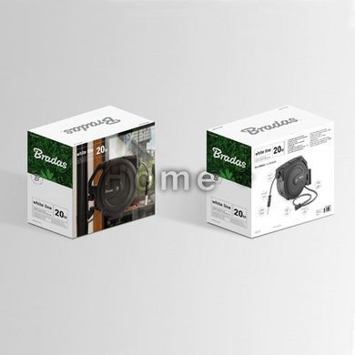 Настінна котушка для поливу 1/2" 20м + аксесуари WHITE LINE Польща (чорна) WL-W7B20 фото