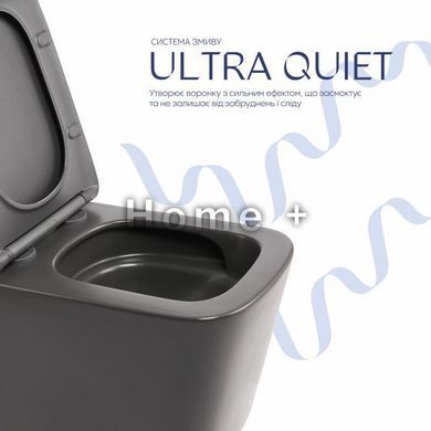 Унітаз підвісний Tern Ultra Quiet 490&times;365&times;325&nbsp;мм, Anthracite, із сидінням Slim Duroplast/Soft-close/Quick Release SD00054288 фото