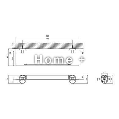 Полка универсальная Lidz Oreo 0901 стеклянная (52*12 см) LDORE0901CRM22178 Chrome SD00028275 фото