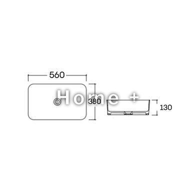 Раковина накладна Qtap Virgo N прямокутна без донного клапана WHITE QT18116308W SD00052613 фото