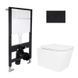 Готовое решение Qtap для ванной комнаты: подвесной унитаз Crow Ultra Quiet 485x340x290 + комплект инсталляции Standard (круглая