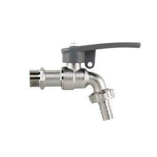 Кран вентильный РЗ 1/2", штуцер под шланг 3/4", никель латунь, SIDE LOCK, BR-KSS1234 BR-KSS1234 фото