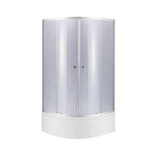 Lidz Latwa SC80x80.SAT.HIGH.GR Душевая кабина полукруглая, стекло тон. 4 мм + Lidz Душевой поддон KAPIELKA SD00050786 фото