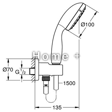 Душовий набір Grohe 26406001 New tempesta 100, хром 2024643431 фото