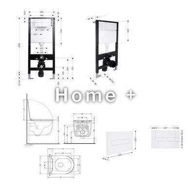 Готовое решение Qtap для ванной комнаты: подвесной унитаз Taurus Ultra Quiet 515x360x350 + комплект инсталляции Standard (линейная SD00057779 фото