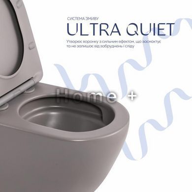 Унитаз подвесной Robin Ultra Quiet 490&times;365&times;325&nbsp;мм, Stone Grey, с сиденьем Slim Duroplast / Soft-close / Quick Release SD00054282 фото