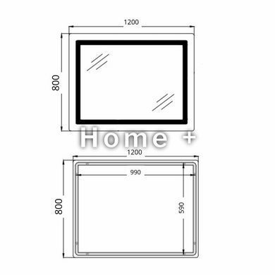 Дзеркало Qtap Cardinal (CA2) 1200х800 з LED-підсвіткою Touch, з антизапотіванням, з димером, темп. кольору (3000-6500K) SD00054578 фото