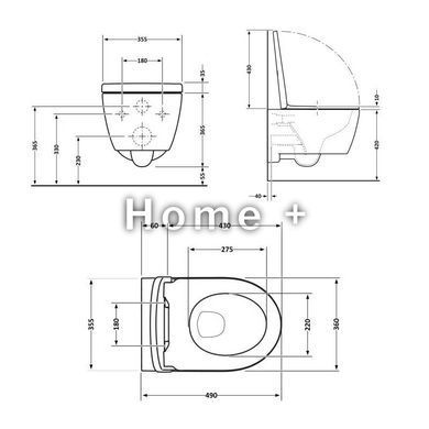 Унітаз підвісний Qtap Taurus безобідковий із сидінням Soft-close QT2433084EUQW SD00051552 фото