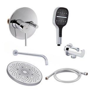Комплект для душу Qtap Spring Chrome: Змішувач QTSPRCRM0102+QTTRU120CRM45926+Лейка SD00054665 фото