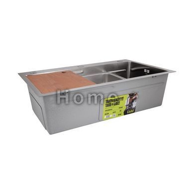 Мийка для кухні інтегрована Lidz Handmade H7545 Brushed Steel 3,0/1,0 мм LDH7545BRU49457 SD00055581 фото
