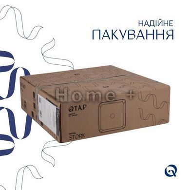 Комплект Qtap Stork: Раковина накладна квадратна 430x430x120 мм White + Донний клапан PU02 SD00053442 фото