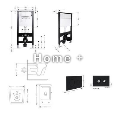 Готовое решение Qtap для ванной комнаты: подвесной унитаз Crow Ultra Quiet 485x340x290 + комплект инсталляции Standard (круглая SD00057843 фото