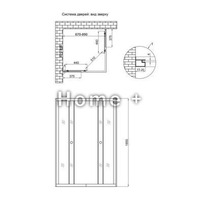 Душевая кабина Lidz Wawel SC90x90.SAT.LOW.DGR, стекло темне тонированное 4 мм без поддона SD00054876 фото