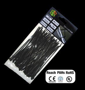 Стяжки кабельні, пластикові, UV BLACK, 3,6*280 мм, TS1136280B 1354278286 фото