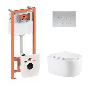 Готовое решение Qtap для ванной комнаты: подвесной унитаз Taurus Ultra Quiet 515&times;360&times;350 + комплект инсталляции Nest 4 в 1 SD00055992 фото