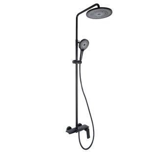 Душова система універсальна Qtap Slavonice на три споживачі (з виливом) QTSLA111BLM45906 Black Matt SD00052030 фото