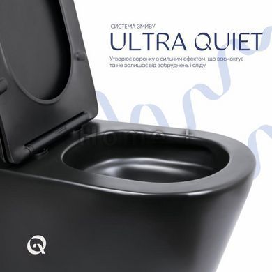 Унітаз підлоговий Qtap Scorpio Ultra Quiet безобідковий із сидінням Soft-Close MATT BLACK QT14226088AMB SD00052562 фото