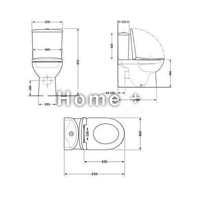 Унітаз-компакт Qtap Robin Ultra Quiet безобідковий із сидінням Soft-close QT13222128AUQ1W SD00051949 фото