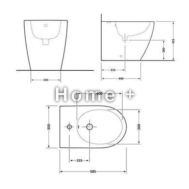 Біде підлогове Qtap Scorpio 530x360x395 Matt black QT14441003CMB SD00042524 фото