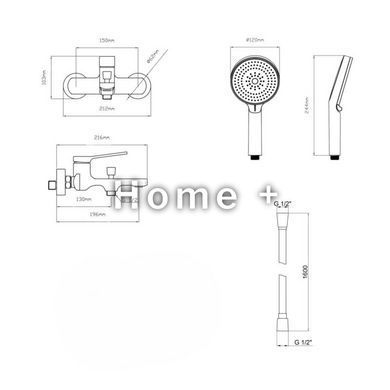 Комплект Qtap Slavonice Black Matt: Змішувач QTSLA259BLM45918 + Тримач QT829910842854OB + Шланг SD00054151 фото
