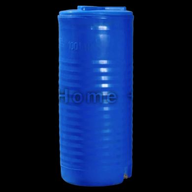 Емкость с краном 100 л для резерва воды в квартире Ø 45*97 см синяя (узкая)