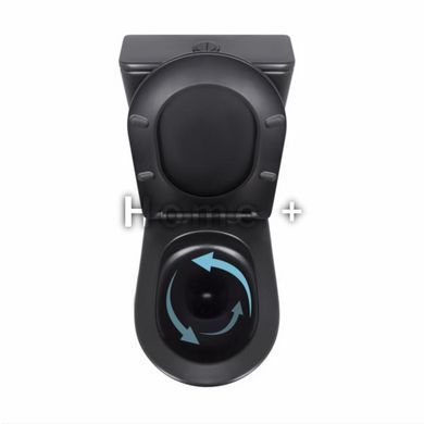 Унітаз підлоговий Qtap Scorpio Ultra Quiet безобідковий із сидінням Soft-Close MATT BLACK QT14226088AMB SD00052562 фото