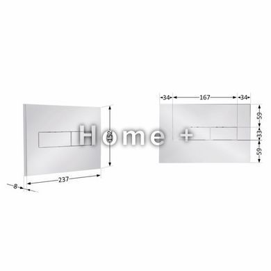 Клавиша смыва Qtap Standard 152x236x28&nbsp;мм, Chrome, линейная QTSTD164CRM49472 SD00055596 фото