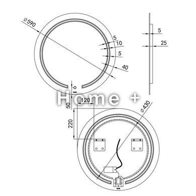 Дзеркало Qtap Jay N R590 з LED-підсвіткою QT07782504W 1463307534 фото