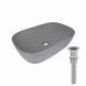 Раковина накладная Qtap Robin 600x390x150 мм, Stone grey, прямоугольная, с донным клапаном QTROB188SG49786