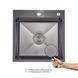 Комплект Lidz Handmade H5050HB Мийка для кухні інтегрована Decor Black PVD Honeycomb у комплекті з дозатором+ Lidz K01G
