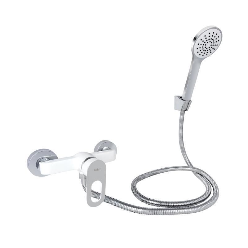 Змішувач для душу Lidz Latwa 010 (з душовим гарнітуром) (k40) LDLAT010WHI45426 White SD00051550 фото